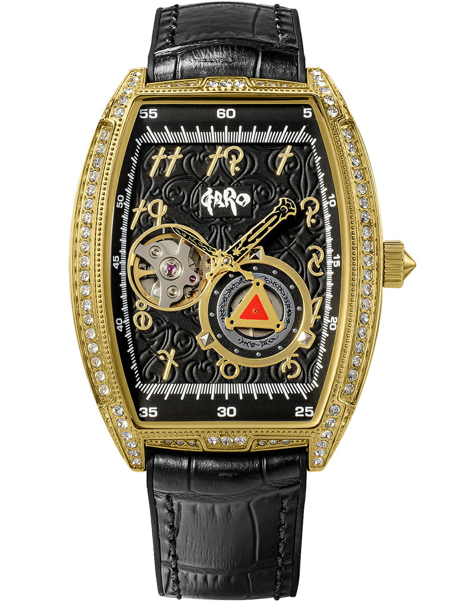 エンジェルクローバー 牙狼〈GARO〉20周年記念 コラボレーションモデル GR39YG-BK メンズ 機械式 自動巻き トノー オープンハート 革ベルト