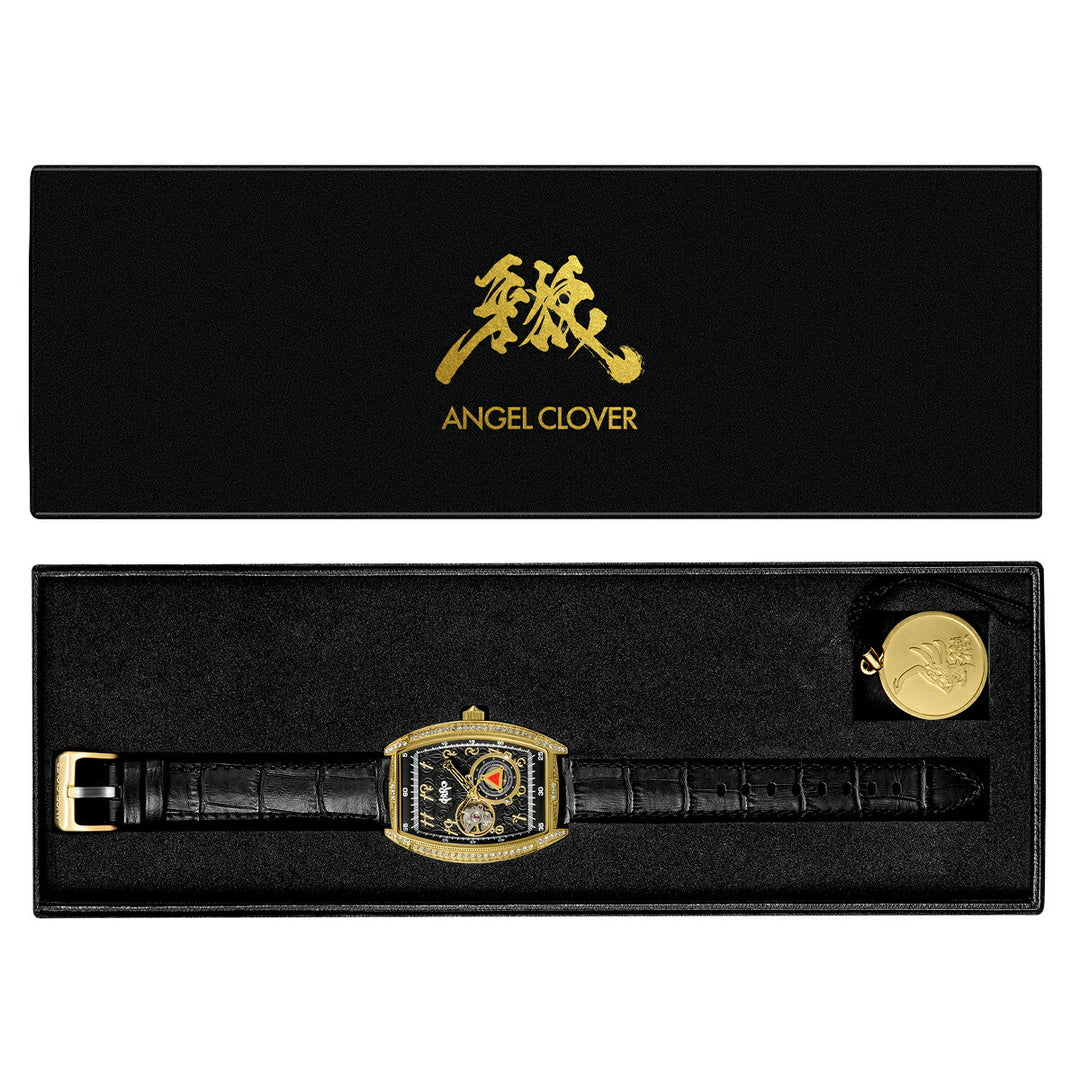 エンジェルクローバー 牙狼〈GARO〉20周年記念 コラボレーションモデル GR39YG-BK メンズ 機械式 自動巻き トノー オープンハート 革ベルト
