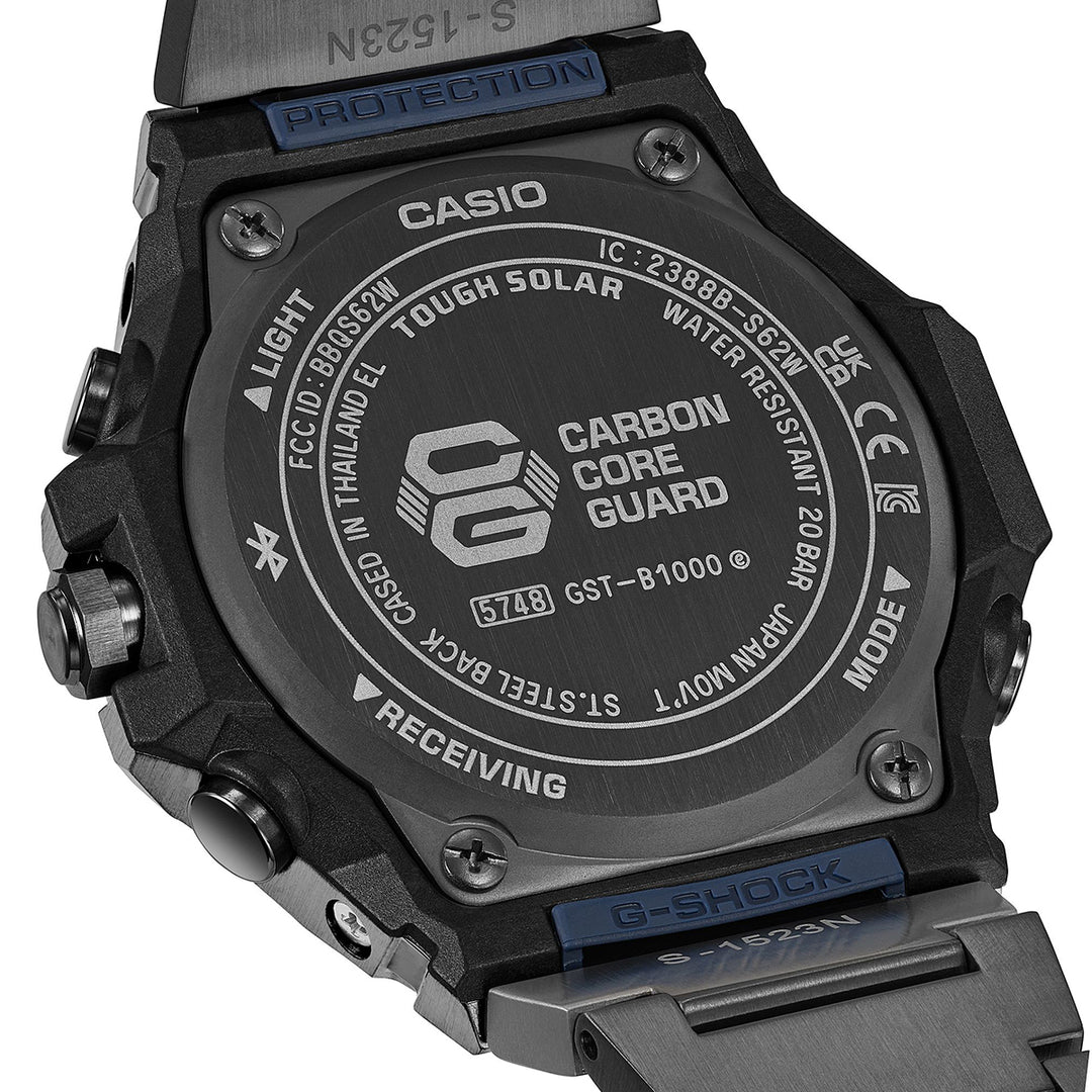 G-SHOCK G-STEEL スリークスタイル ブラックIPモデル GST-B1000BD-2AJF メンズ ソーラー Bluetooth アナログ ブルーダイヤル 小型
