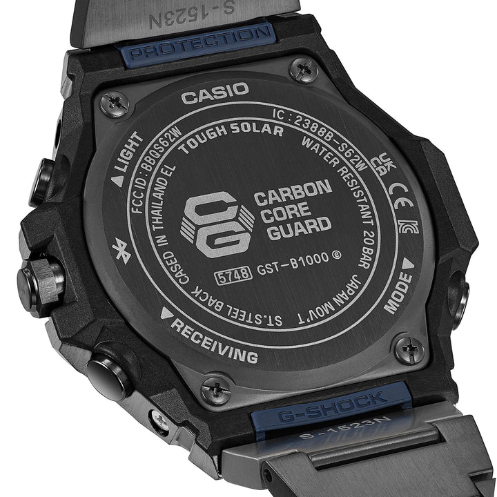 G-SHOCK G-STEEL スリークスタイル ブラックIPモデル GST-B1000BD-2AJF メンズ ソーラー Bluetooth アナログ ブルーダイヤル 小型