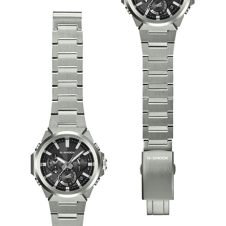 G-SHOCK G-STEEL アナログ デュアルタイム クロノグラフ GST-W1000D-1AJF メンズ 電波ソーラー Bluetooth ブラックダイヤル