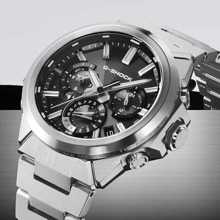 G-SHOCK G-STEEL アナログ デュアルタイム クロノグラフ GST-W1000D-1AJF メンズ 電波ソーラー Bluetooth ブラックダイヤル