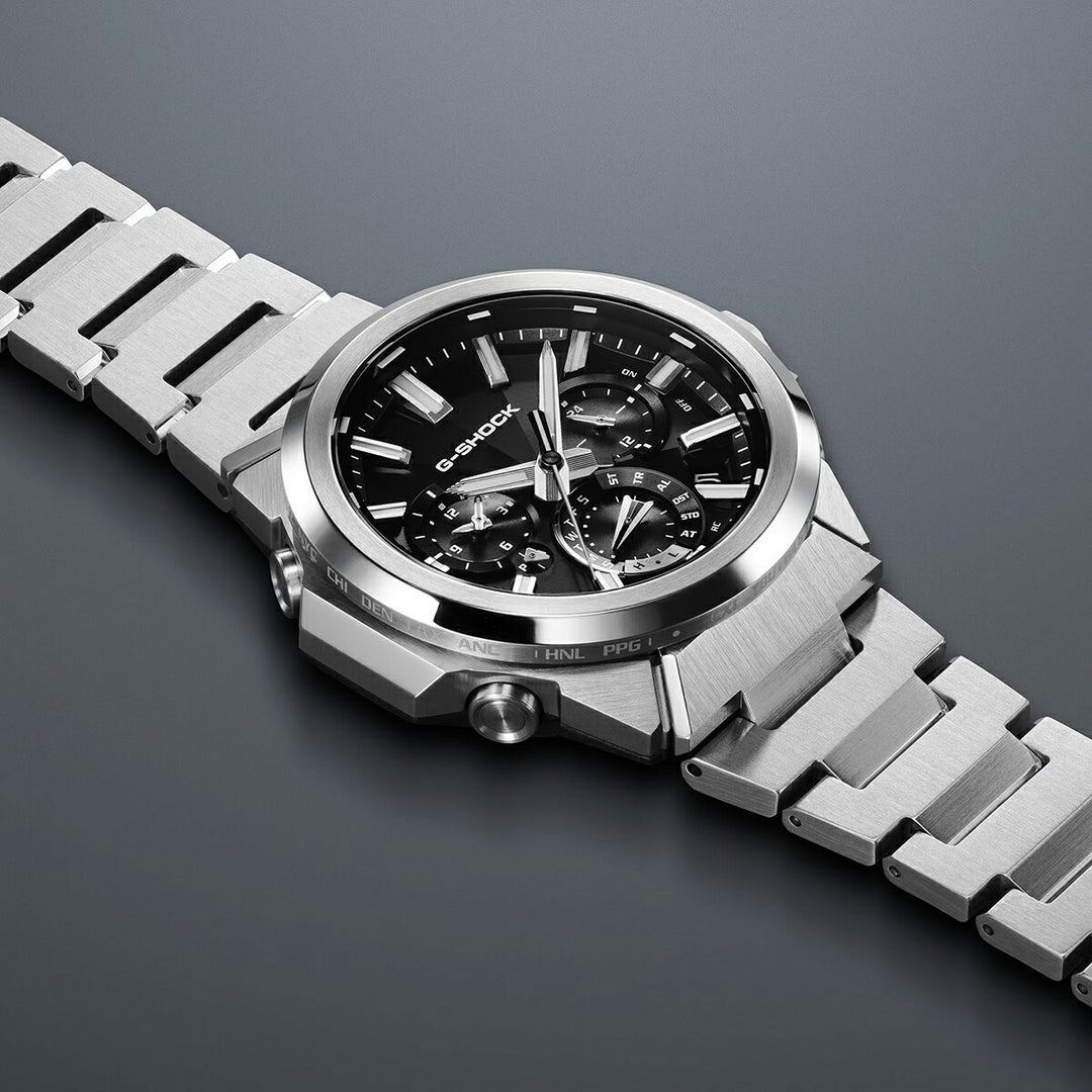 G-SHOCK G-STEEL アナログ デュアルタイム クロノグラフ GST-W1000D-1AJF メンズ 電波ソーラー Bluetooth ブラックダイヤル