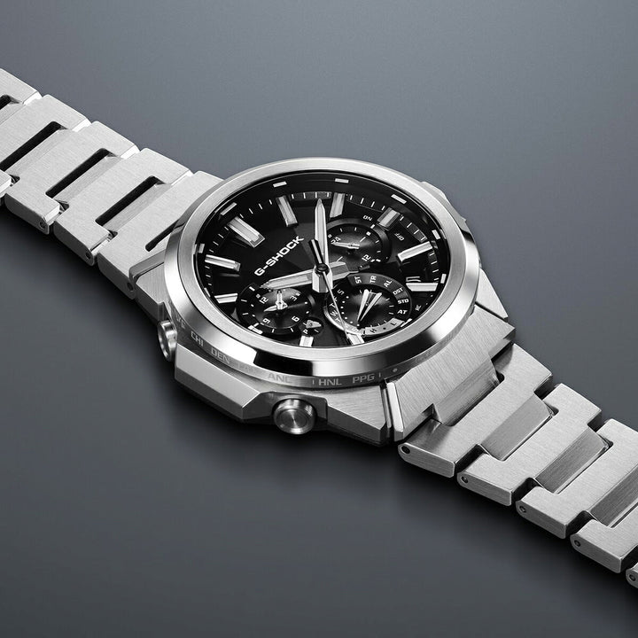 G-SHOCK G-STEEL アナログ デュアルタイム クロノグラフ GST-W1000D-1AJF メンズ 電波ソーラー Bluetooth ブラックダイヤル