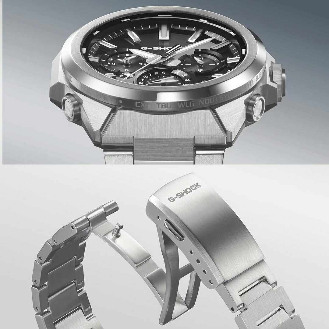 G-SHOCK G-STEEL アナログ デュアルタイム クロノグラフ GST-W1000D-1AJF メンズ 電波ソーラー Bluetooth ブラックダイヤル