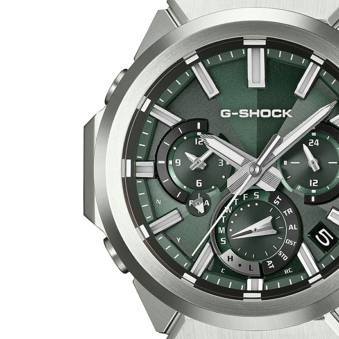 G-SHOCK G-STEEL アナログ デュアルタイム クロノグラフ GST-W1000D-3AJF メンズ 電波ソーラー Bluetooth グリーンダイヤル