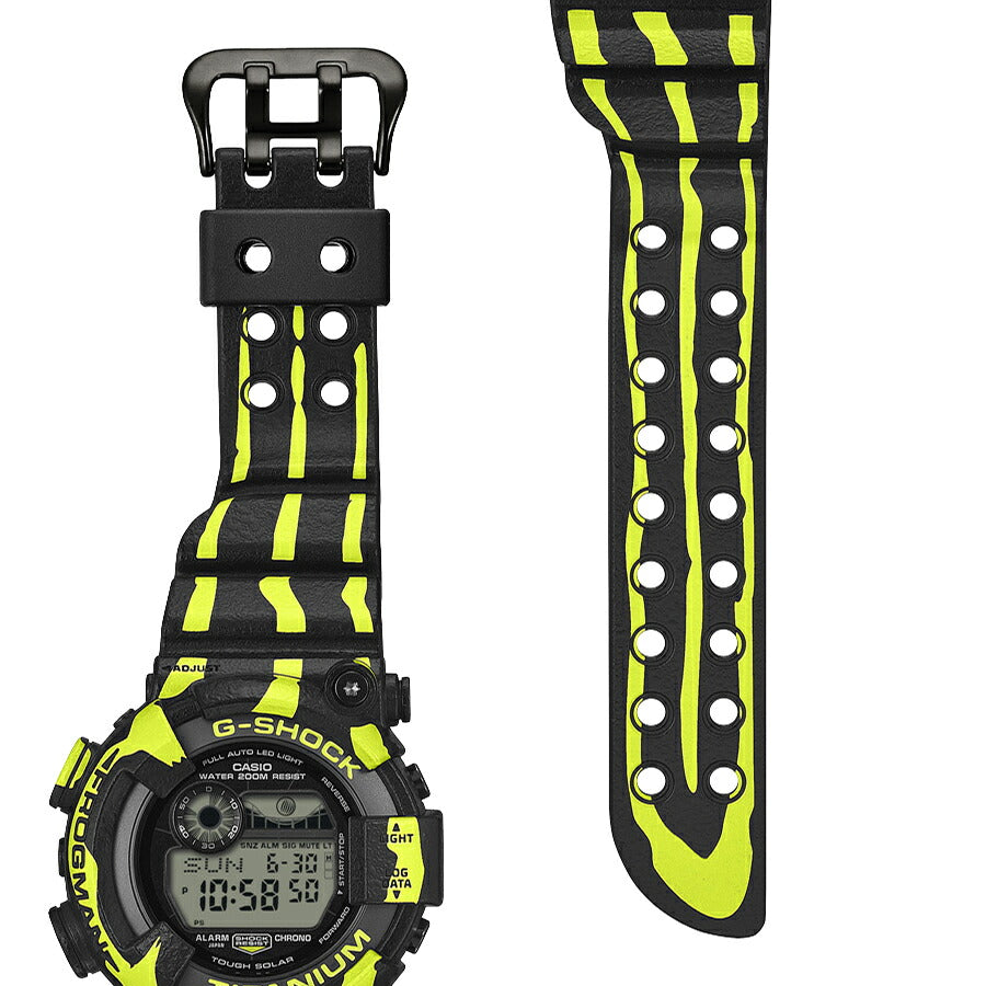 G-SHOCK フロッグマン ミスジヤドクガエル 縦縞模様 蛍光グリーン GW-8200TPF-1JR メンズ ソーラー デジタル