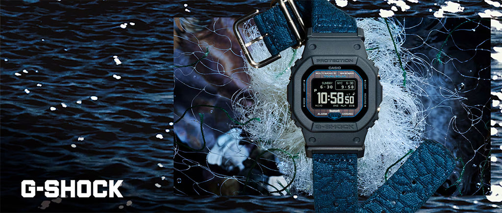 G-SHOCK 5600シリーズ 廃漁網リサイクル クロスバンド GW-BX5600CBG-2JR メンズ 電波ソーラー Bluetooth デジタル スクエア MIP液晶