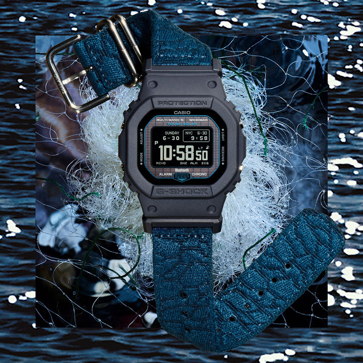 G-SHOCK 5600シリーズ 廃漁網リサイクル クロスバンド GW-BX5600CBG-2JR メンズ 電波ソーラー Bluetooth デジタル スクエア MIP液晶
