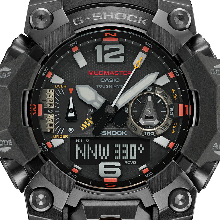 G-SHOCK マッドマスター エマージェンシーカラー GWG-B1000EC-1AJF メンズ 腕時計 電波ソーラー Bluetooth アナデジ 樹脂バンド ブラック 反転液晶 日本製 国内正規品 カシオ