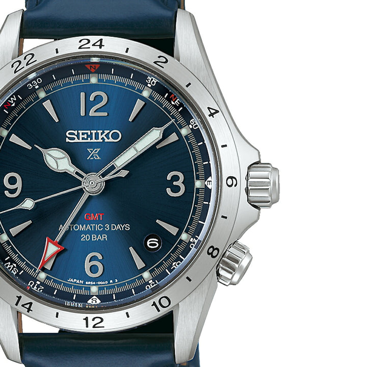セイコー プロスペックス アルピニスト メカニカル GMT HBC008J メンズ 機械式 メカニカル 自動巻き 革ベルト ブルー