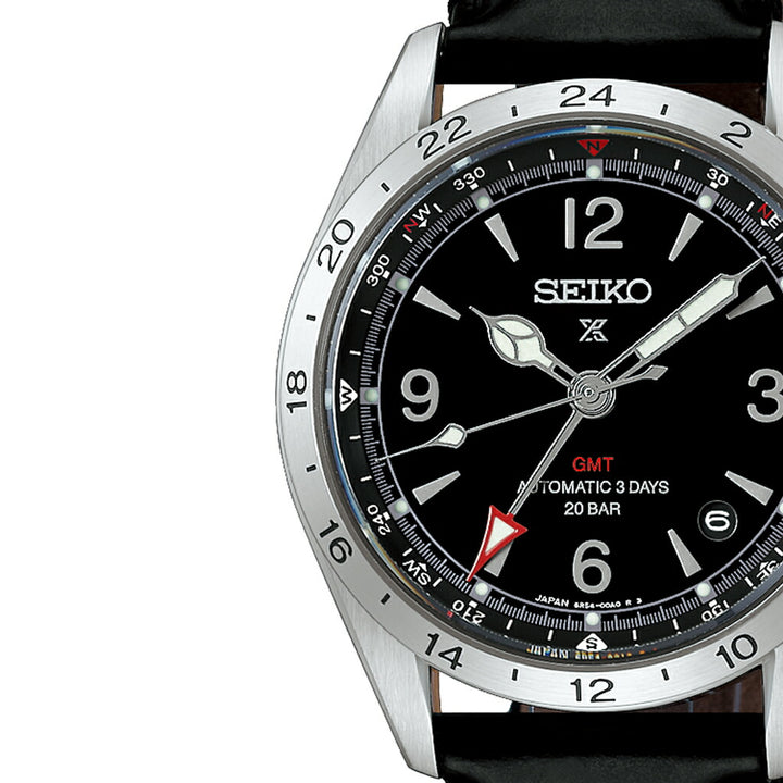 セイコー プロスペックス アルピニスト メカニカル GMT HBC009J メンズ 機械式 メカニカル 自動巻き 革ベルト ブラック