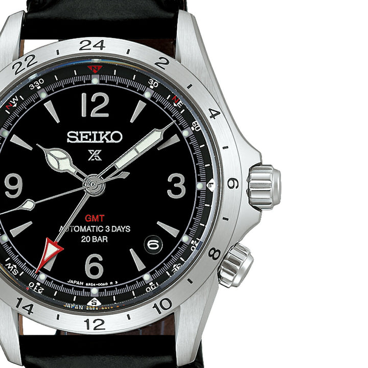 セイコー プロスペックス アルピニスト メカニカル GMT HBC009J メンズ 機械式 メカニカル 自動巻き 革ベルト ブラック