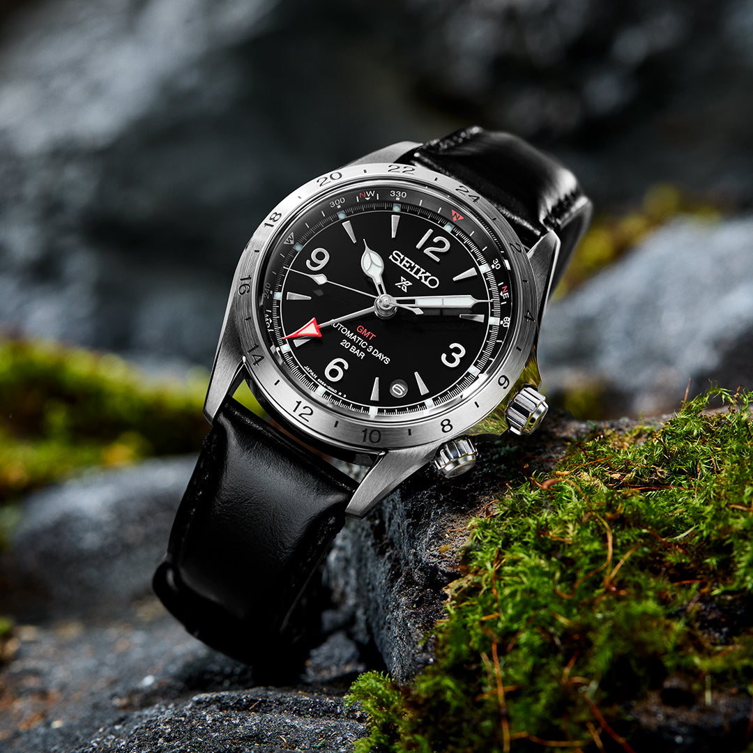 セイコー プロスペックス アルピニスト メカニカル GMT HBC009J メンズ 機械式 メカニカル 自動巻き 革ベルト ブラック