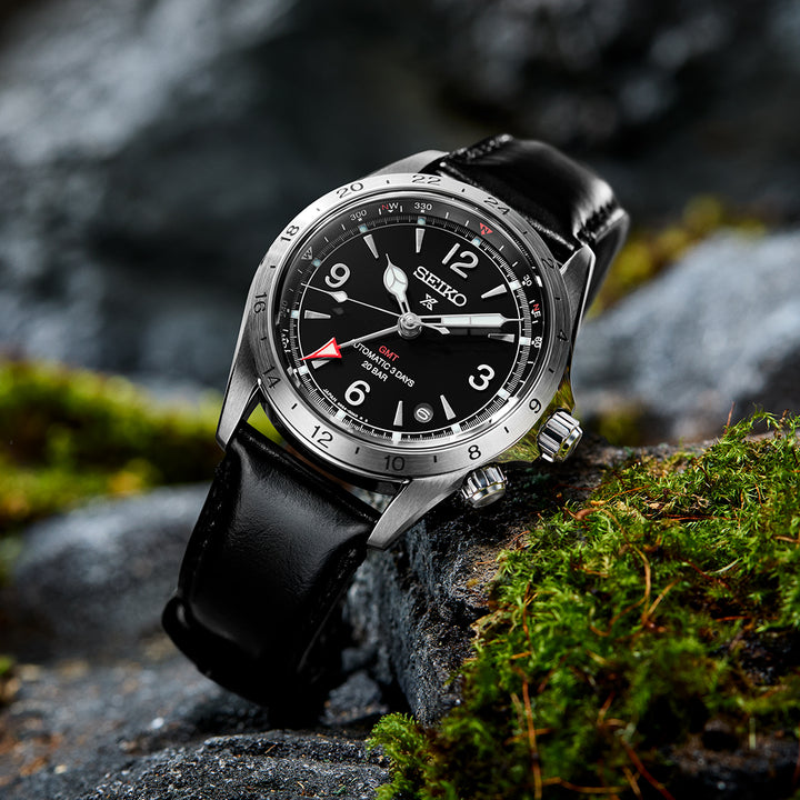 セイコー プロスペックス アルピニスト メカニカル GMT HBC009J メンズ 機械式 メカニカル 自動巻き 革ベルト ブラック