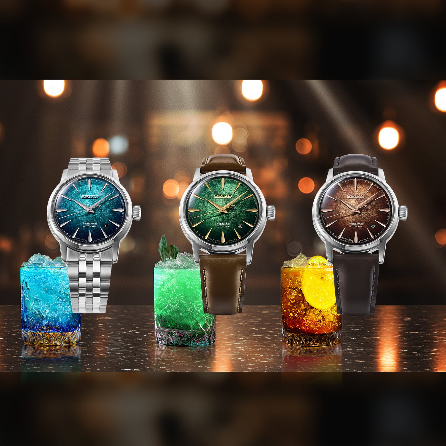 【美品】SEIKO セイコー　プレザージュ　カクテルタイム　4R35 8月7日発売/予約》セイコー プレザージュ カクテルタイム エメラルド