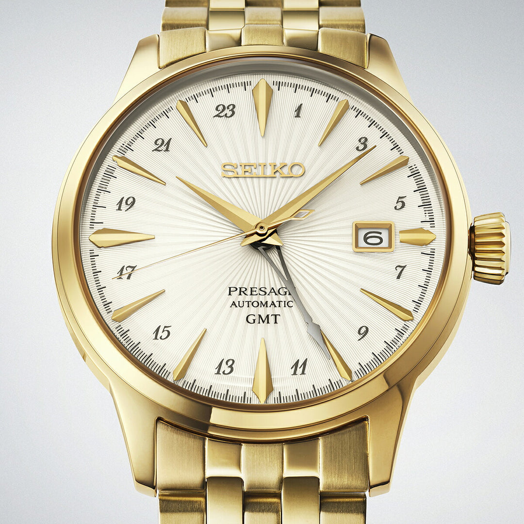 セイコー プレザージュ カクテルタイム GMT ダイキリ HCB004J メンズ メカニカル 自動巻き メタルバンド ゴールド 日本製
