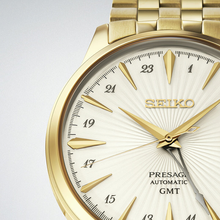 セイコー プレザージュ カクテルタイム GMT ダイキリ HCB004J メンズ メカニカル 自動巻き メタルバンド ゴールド 日本製