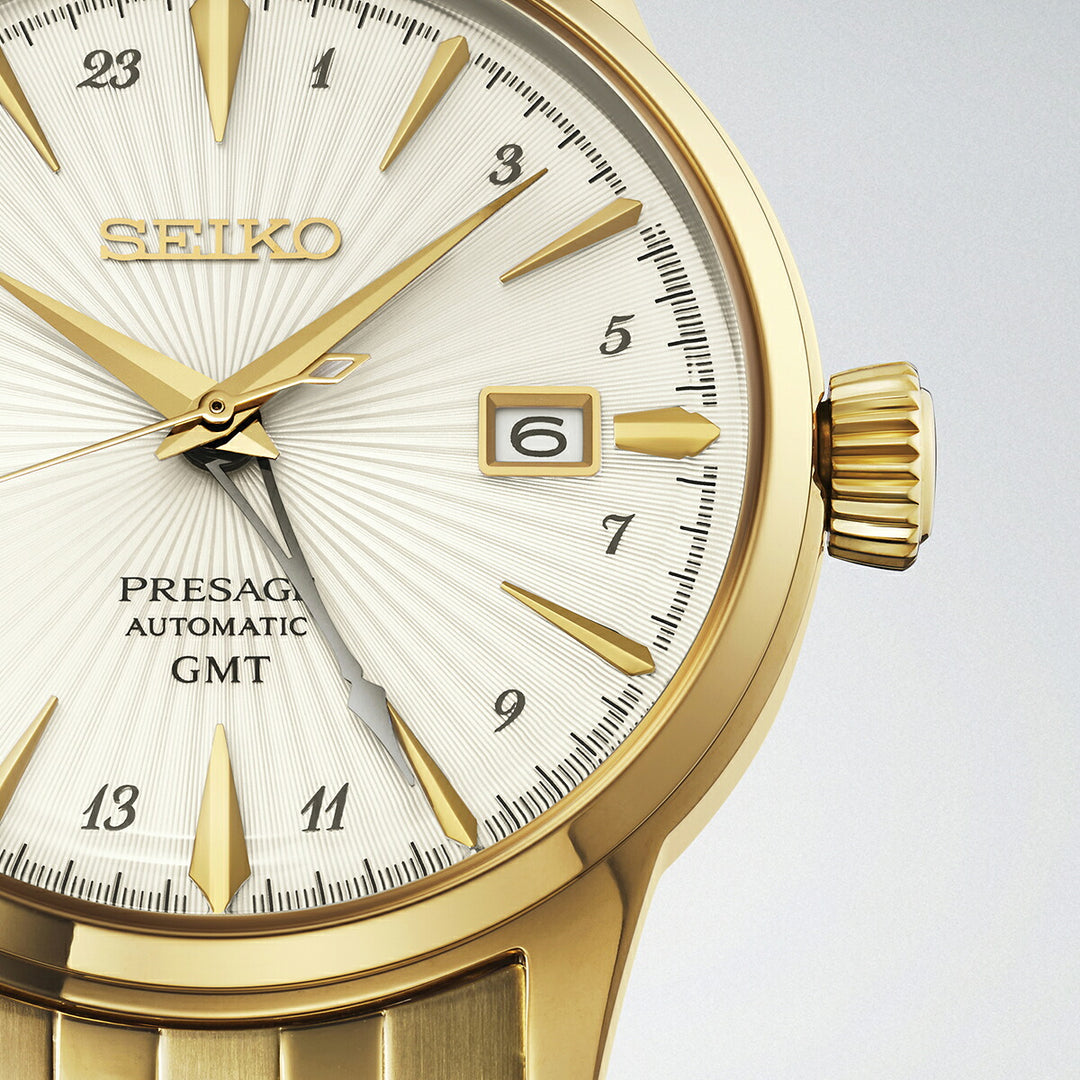 セイコー プレザージュ カクテルタイム GMT ダイキリ HCB004J メンズ メカニカル 自動巻き メタルバンド ゴールド 日本製