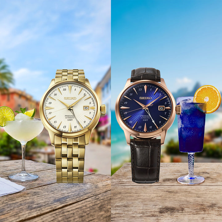 セイコー プレザージュ カクテルタイム GMT ダイキリ HCB004J メンズ メカニカル 自動巻き メタルバンド ゴールド 日本製