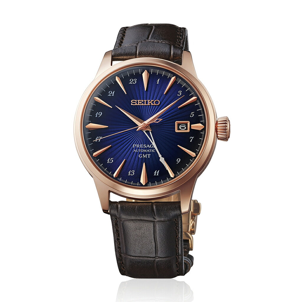 セイコー プレザージュ カクテルタイム GMT コルコバード HCB005J メンズ メカニカル 自動巻き ブルーダイヤル 革ベルト 日本製