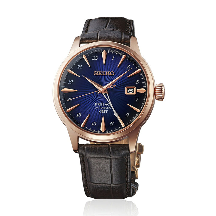 セイコー プレザージュ カクテルタイム GMT コルコバード HCB005J メンズ メカニカル 自動巻き ブルーダイヤル 革ベルト 日本製