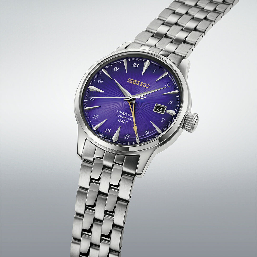 セイコー プレザージュ カクテルタイム GMT セイコー創業145周年記念 限定モデル 江戸紫 HCB006J メンズ メカニカル 自動巻き メタルバンド 日本製