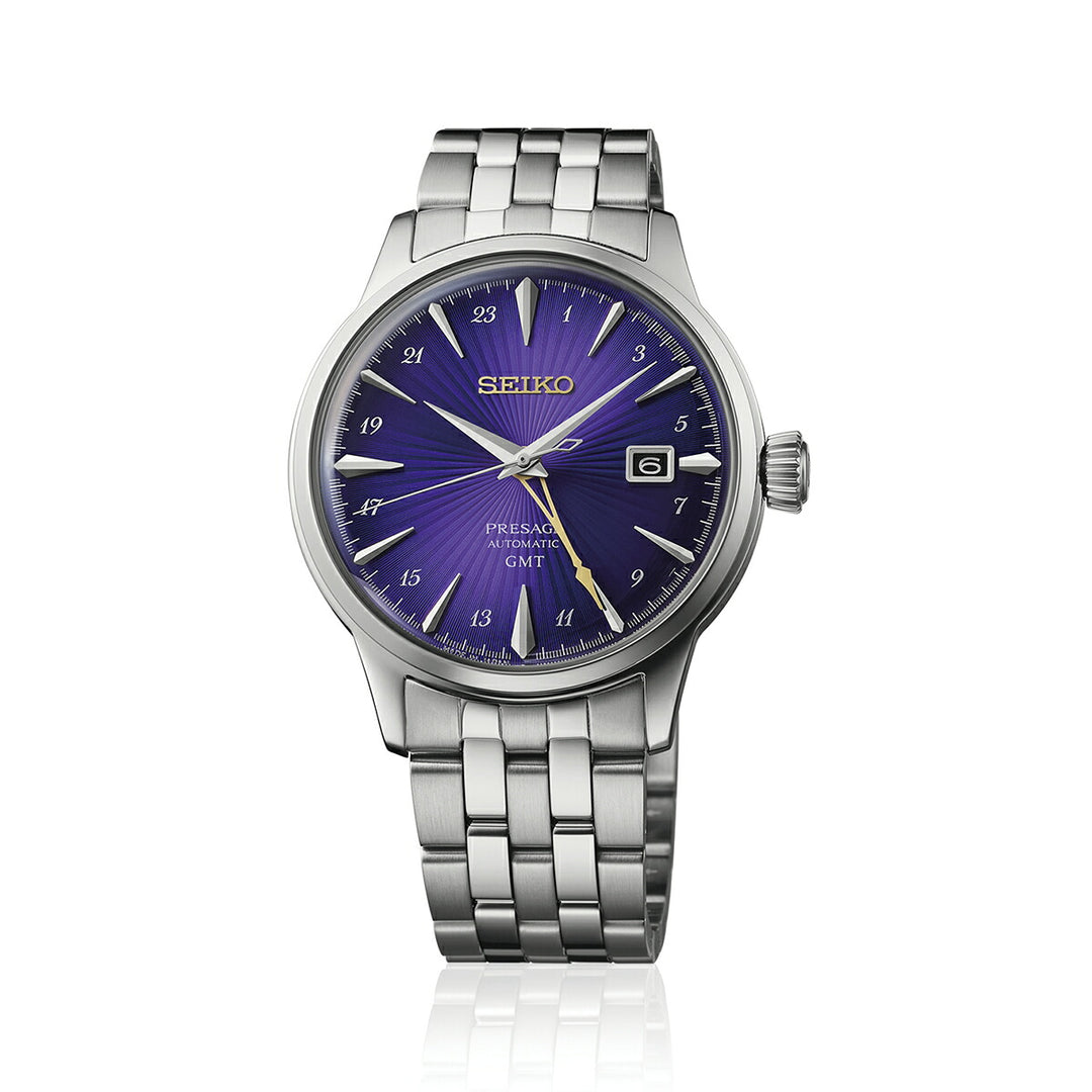 セイコー プレザージュ カクテルタイム GMT セイコー創業145周年記念 限定モデル 江戸紫 HCB006J メンズ メカニカル 自動巻き メタルバンド 日本製