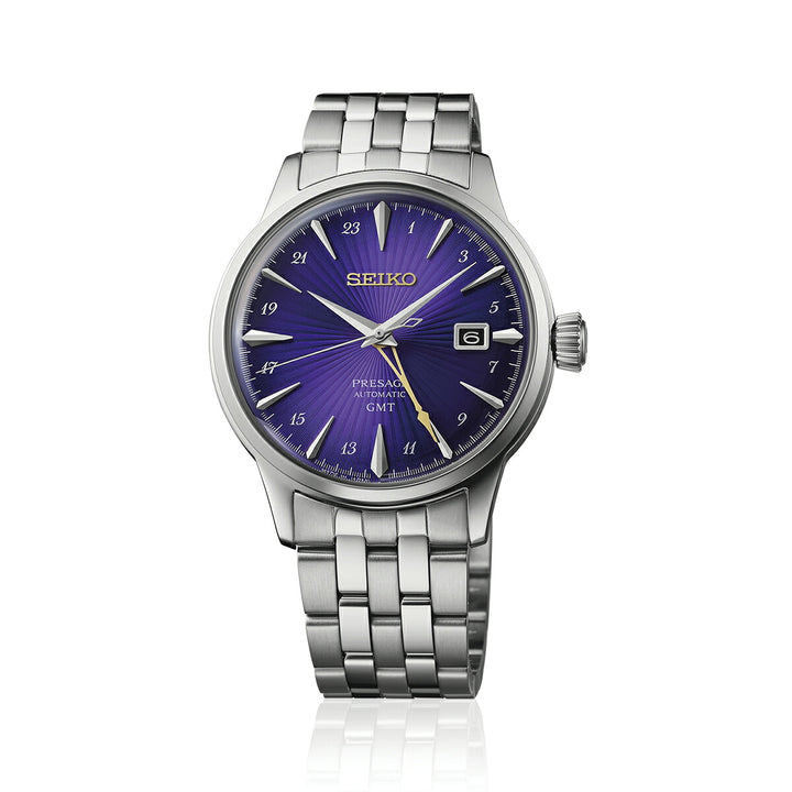 セイコー プレザージュ カクテルタイム GMT セイコー創業145周年記念 限定モデル 江戸紫 HCB006J メンズ メカニカル 自動巻き メタルバンド 日本製