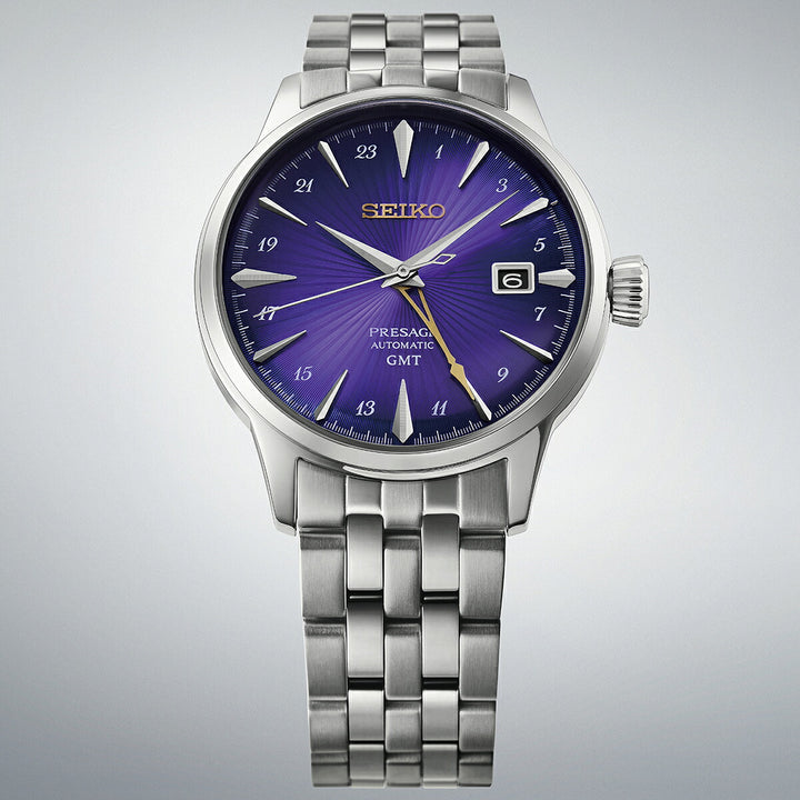 セイコー プレザージュ カクテルタイム GMT セイコー創業145周年記念 限定モデル 江戸紫 HCB006J メンズ メカニカル 自動巻き メタルバンド 日本製