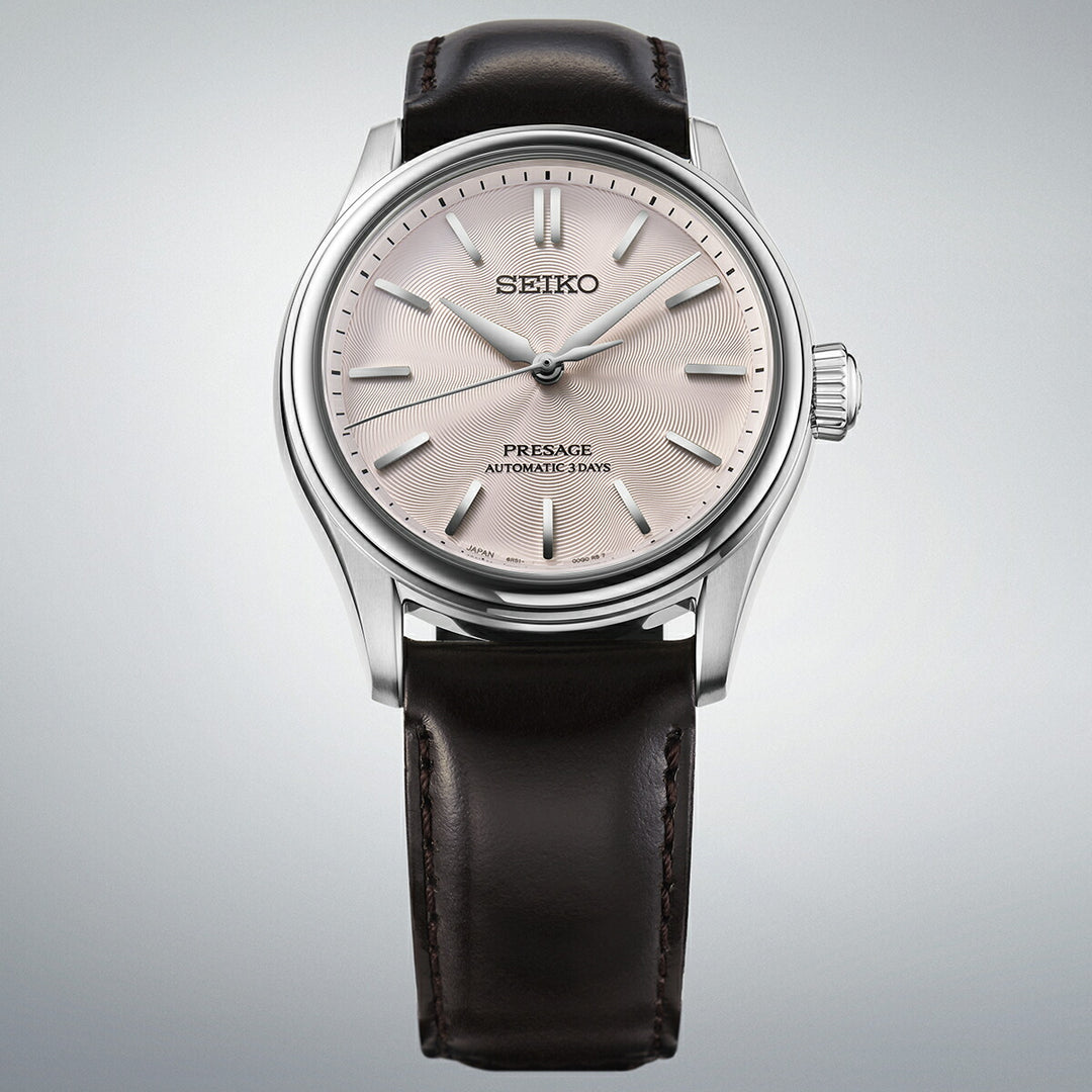 セイコー プレザージュ クラシックシリーズ 3針 38mm 桜色ダイヤル HCC003J メンズ メカニカル 自動巻き 革ベルト