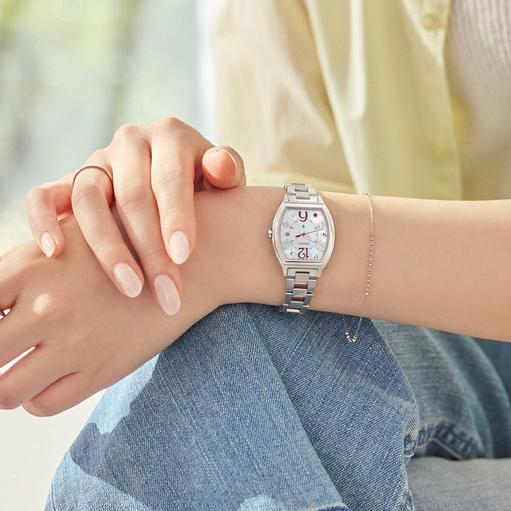 セイコー ルキア ハッピーコレクション 限定モデル HEE002J レディース ソーラー電波 トノー 白蝶貝ダイヤル