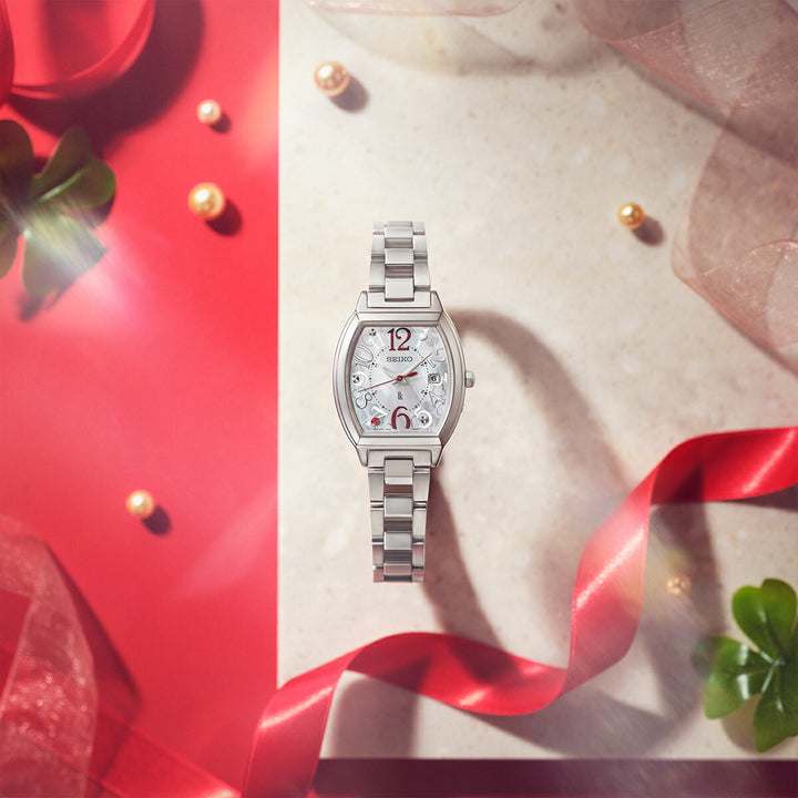 セイコー ルキア ハッピーコレクション 限定モデル HEE002J レディース ソーラー電波 トノー 白蝶貝ダイヤル