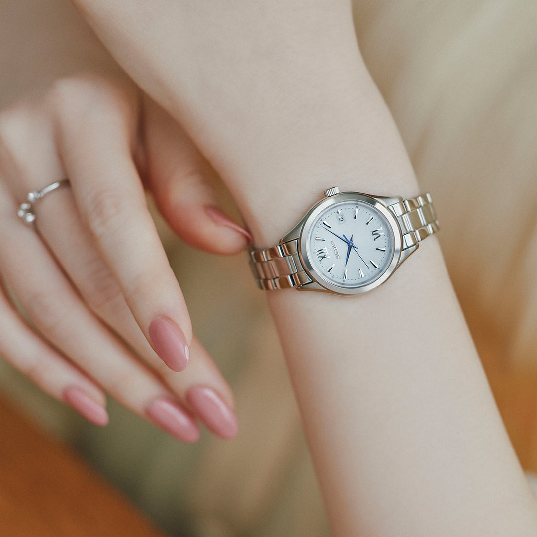 セイコー セレクション Sシリーズ HFE001J レディース 腕時計 ソーラー電波 3針 デイト ホワイトダイヤル 日本製