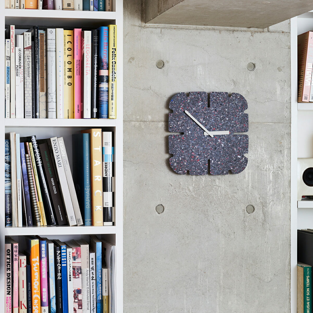 タカタレムノス 掛け時計 デザインオブジェクト パネコ クロック ストーン ミドル スリット四角 クオーツ 電池式 五十嵐 久枝 HIL22-11BMID