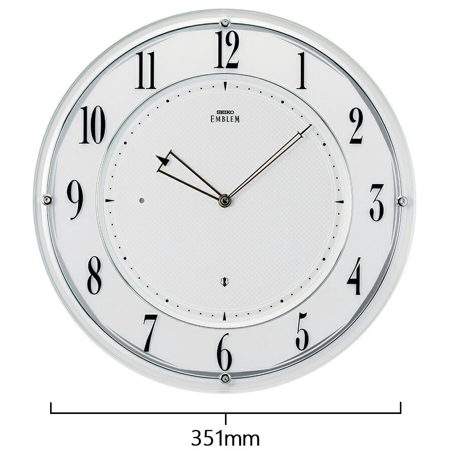 セイコー エムブレム 電波 掛け時計 HS521B クオーツ 電池式 クロック