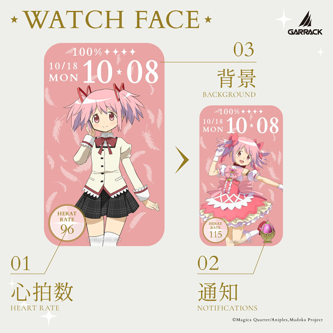 ギャラック スマートウォッチ 『劇場版 魔法少女まどか☆マギカ〈ワルプルギスの廻天〉』 コラボレーションモデル 鹿目まどか HUC-MM-BD11-KM