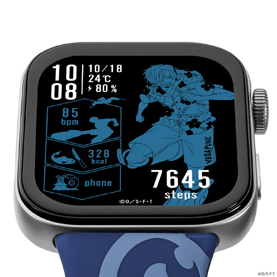 ギャラック スマートウォッチ ワンピース コラボレーションモデル ヴィンスモーク・サンジ HUC-OP-FT3-S メンズ レディース シリコンバンド ブルー グッズ