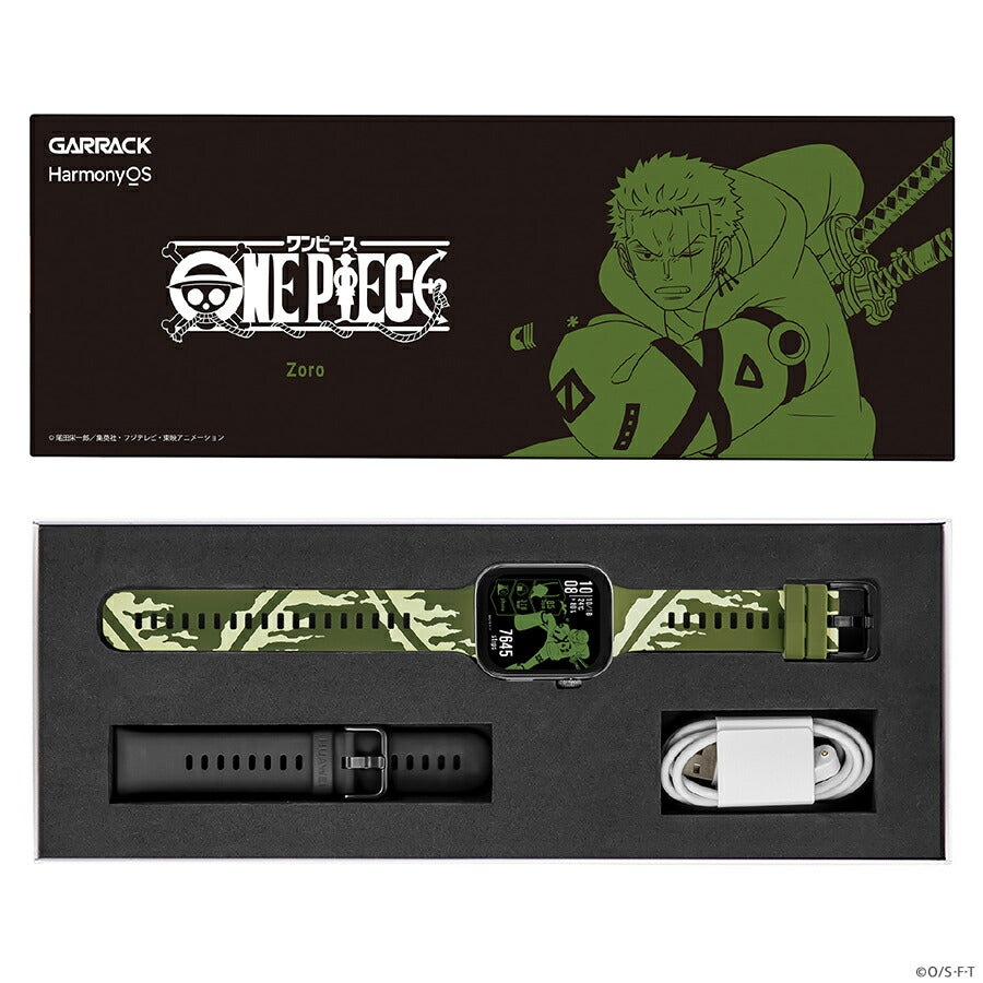 ギャラック スマートウォッチ ワンピース コラボレーションモデル ロロノア・ゾロ HUC-OP-FT3-Z メンズ レディース シリコンバンド グリーン グッズ