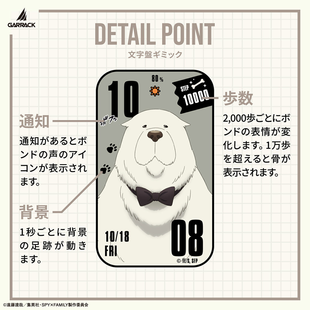 ギャラック スマートウォッチ SPY×FAMILY スパイファミリー コラボレーションモデル ボンド・フォージャー HUC-SF-BD11-B メンズ レディース シリコンバンド