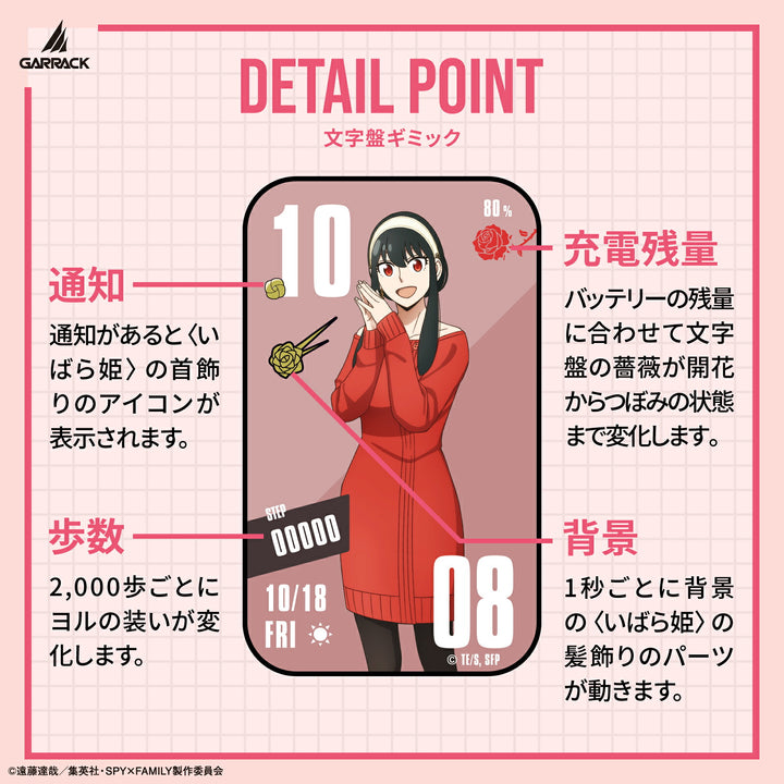 ギャラック スマートウォッチ SPY×FAMILY スパイファミリー コラボレーションモデル ヨル・フォージャー HUC-SF-BD11-Y メンズ レディース シリコンバンド