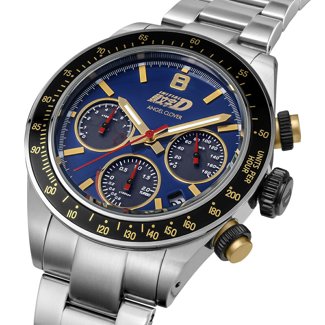 エンジェルクローバー 頭文字D 30周年記念 コラボレーションモデル 藤原文太 SUBARU IMPREZA WRX GC8 typeR STi IN40-GC8 メンズ ソーラー クロノグラフ