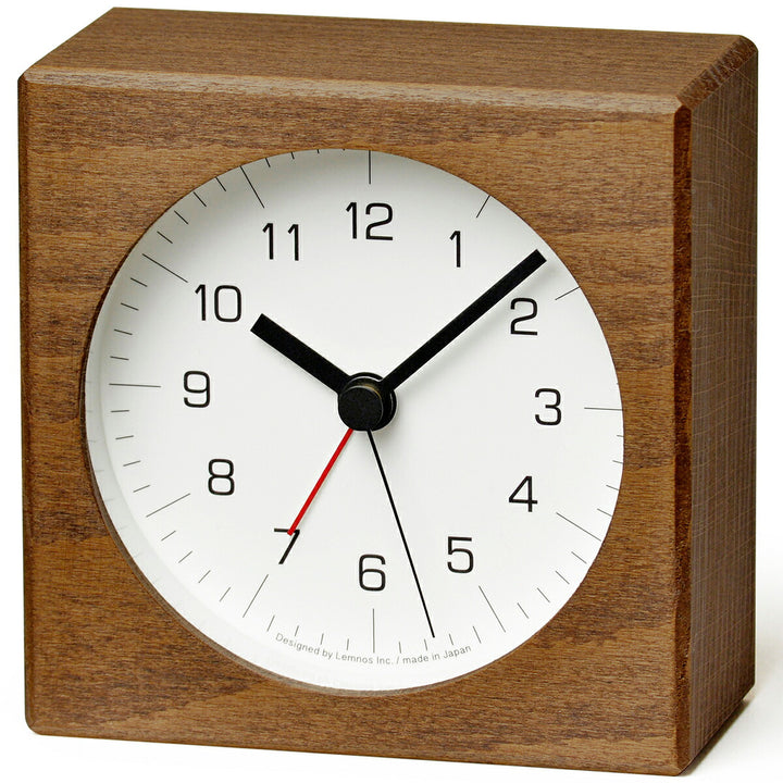 タカタレムノス 置き時計 プレイン ツミキ アラーム クオーツ 電池式 ブラウン JH17-04BW