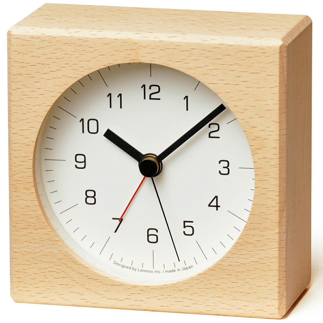タカタレムノス 置き時計 プレイン ツミキ アラーム クオーツ 電池式 ナチュラル JH17-04NT