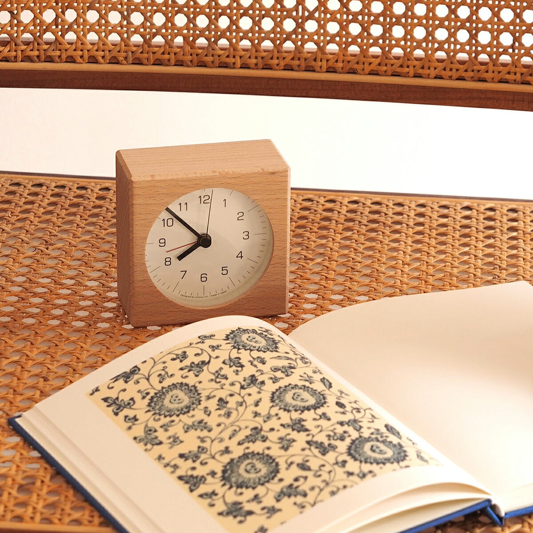 タカタレムノス 置き時計 プレイン ツミキ アラーム クオーツ 電池式 ナチュラル JH17-04NT