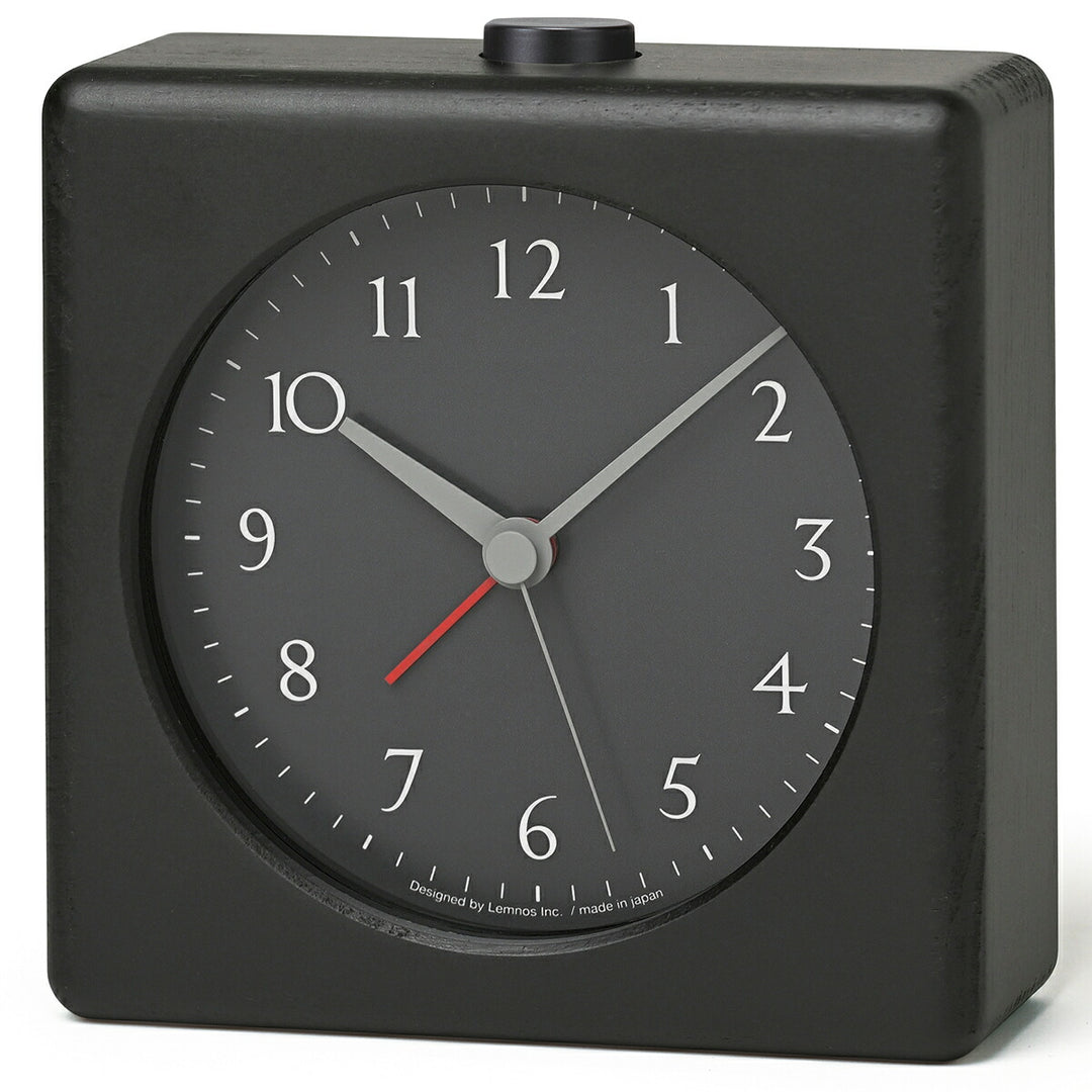 タカタレムノス 置き時計 プレイン カノン アラーム クオーツ 電池式 スイープセコンド ブラック JH23-11BK