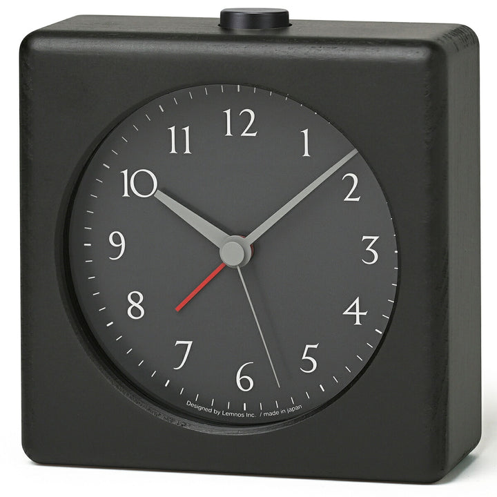 タカタレムノス 置き時計 プレイン カノン アラーム クオーツ 電池式 スイープセコンド ブラック JH23-11BK