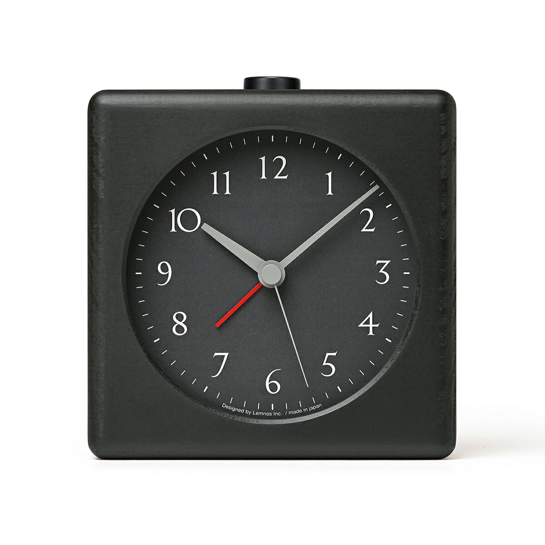 タカタレムノス 置き時計 プレイン カノン アラーム クオーツ 電池式 スイープセコンド ブラック JH23-11BK