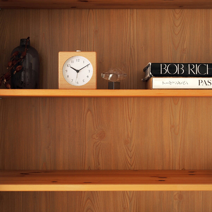 タカタレムノス 置き時計 プレイン カノン アラーム クオーツ 電池式 スイープセコンド ナチュラル JH23-11NT