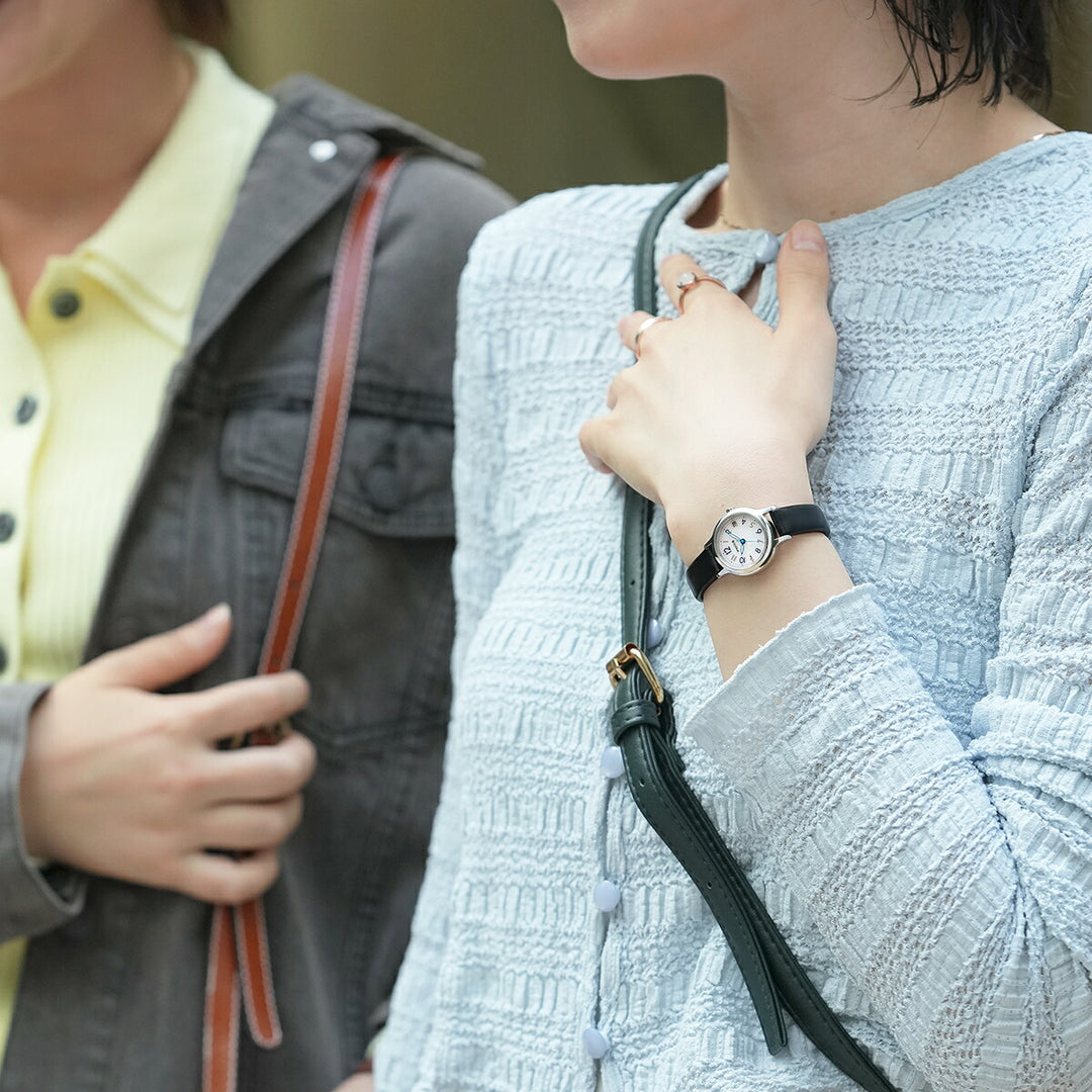 シチズン ウィッカ ベーシック デイト アラビア KH0-011-10 レディース ソーラー ホワイトダイヤル ブラック 革ベルト